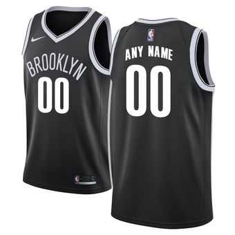Men & Youth Customized Brooklyn Nets Nike Black Swingman Icon Edition Jersey